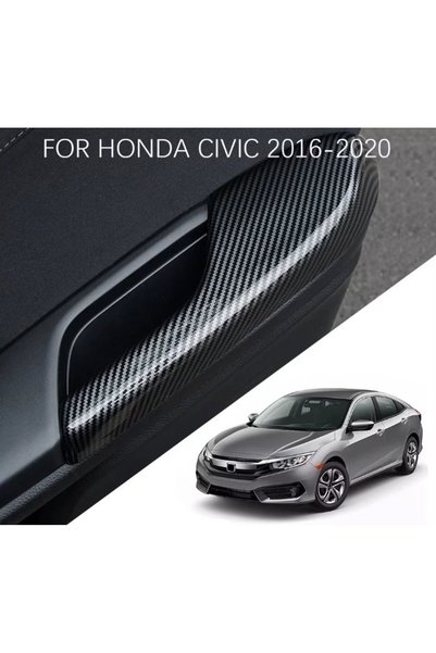 STİLİX GARAGE For Honda Civic Fc5 Fk7 Type-R 2016-2021 Carbon Fiber Door Armrest Protective Cover Trim