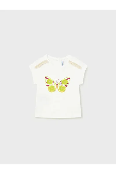 MAYORAL Baby Girl Butterfly Detailed Short Sleeve T-Shirt