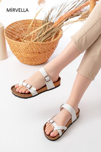 mirvella Women's Orthopedic Sole Flip Flops & House Slippers Daily Buckle Slippers