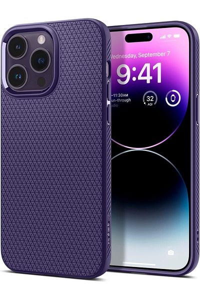 Spigen Spigen Liquid Air designed for iPhone 14 Pro case cover - Deep Purple