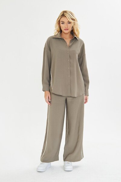 TIFFANY&TOMATO Şerit Detaylı Modal Gömlek