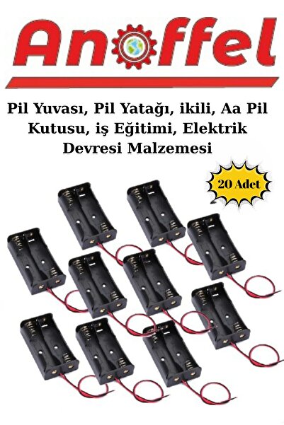 Anoffel Pil Yuvası, Pil Yatağı, ikili, Aa Pil Kutusu, iş Eğitimi, Elektrik Devre Malzemesi 20 adet