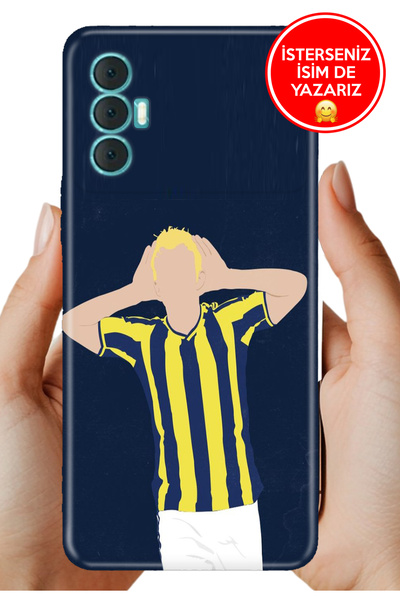 TECNO Spark 8 Pro Kılıf Baskılı Yerli Üretim Kapak Silikon Sarı Lacivert Gol