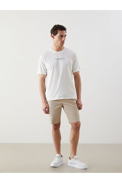 LC Waikiki New Season Crew Neck Κοντό μανίκι εμπριμέ χτενισμένο βαμβακερό ανδρικό Tisort - S5KV48Z8