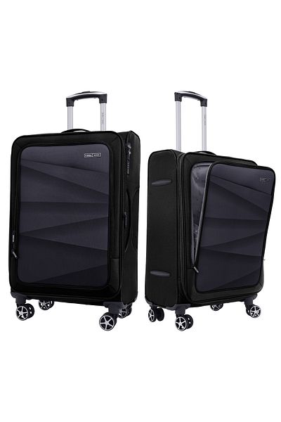 PARAJOHN Shadow 3 Pieces Set 8 Wheels Soft Luggage - Black
