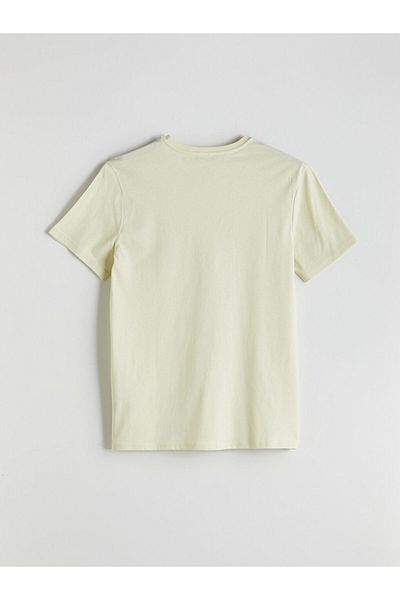 LC Waikiki Lcw Eco Green Crew Neck Printed Combed Cotton Mens T-Shirt