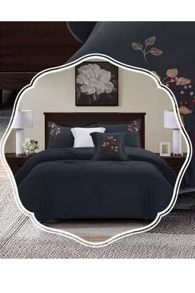 smart home Embroidered two-sided quilt set, consisting of 6 pieces, 100% microfiber, 240x260cm