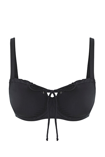 Trendyol Collection Μαύρο μπλουζάκι μπικίνι με κορδόνια