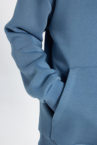 Tudors Світшот унісекс оверсайз з флісу з бавовни індиго з капюшоном