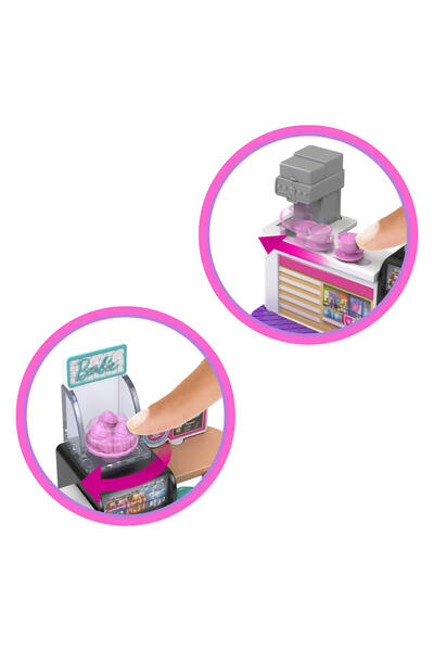 Barbie Mini BarbieLand™ Bebek ve Oyun Seti 4 cm'lik Barbie bebek ve etkileşimli Pastane JCR31