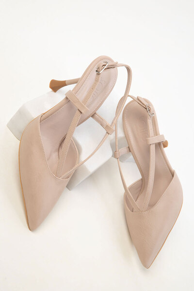 SOHO Beige Women's Classic Heeled Shoes 20386