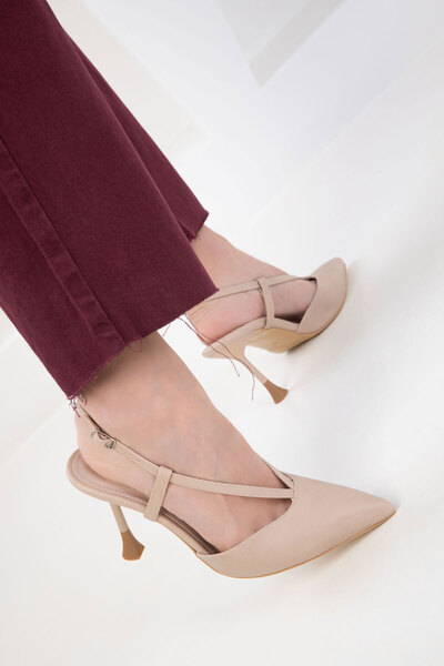 SOHO Beige Women's Classic Heeled Shoes 20386