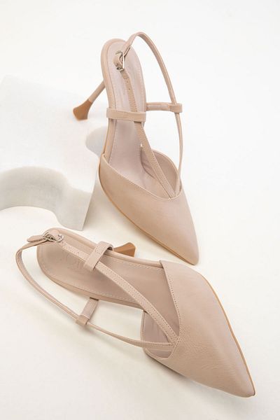 SOHO Beige Women's Classic Heeled Shoes 20386