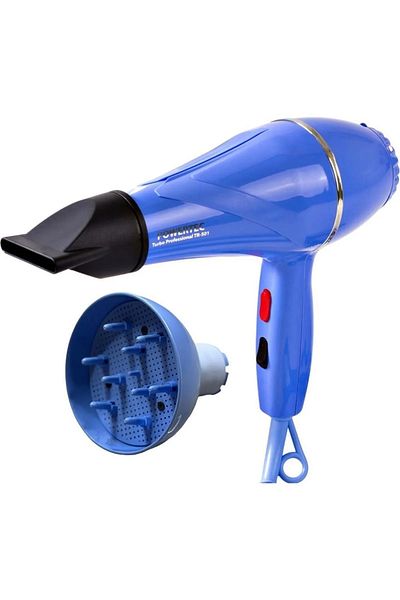 POWERTEC Tr-501+Professional Hair Dryer and Blow Dryer with Colorful Volume Diffuser Head Blue Color