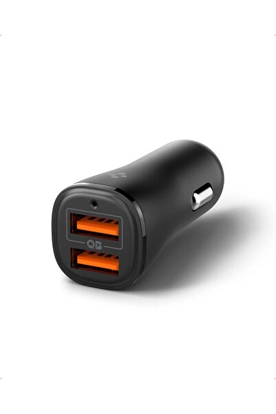 Spigen 30W USB-A 2 Port Araç içi Hızlı Şarj Aleti 18W + 12W Güç Adaptörü Çakmaklık Type-C PD - ACP08700
