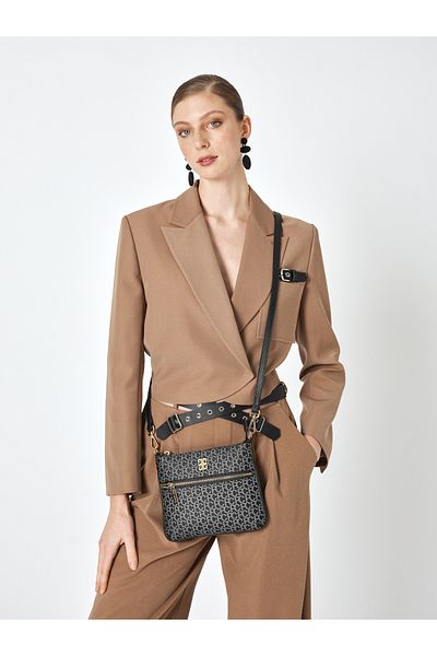 Pierre Cardin Geantă neagră de umăr încrucișată pentru femei 05PO25Y2009