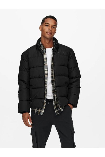 Only & Sons Ανδρικό μαύρο παλτό Melvin Life Puffer Jacket Otw Vd 22019345 -65