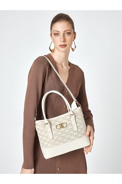 Pierre Cardin Ecru Γυναικεία Τσάντα Ώμου 05PO25Y1991