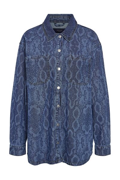 Noisy May Nmalva Denim Snake Shacket - Az351Mb