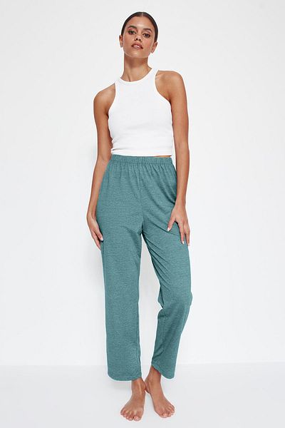 Trendyol Collection Zelené pletené spodky pyžama – 100% bavlna Thmss23pj00001