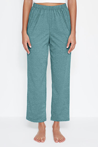 Trendyol Collection Zelené pletené spodky pyžama – 100% bavlna Thmss23pj00001