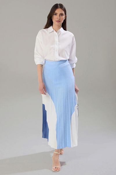 Trendyol Modest Țesătură geometrică fără căptușeală albastră TCTSS25EE00008