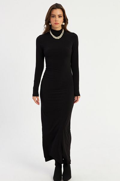 Cool & Sexy Rochie de damă maxi neagră LİK100