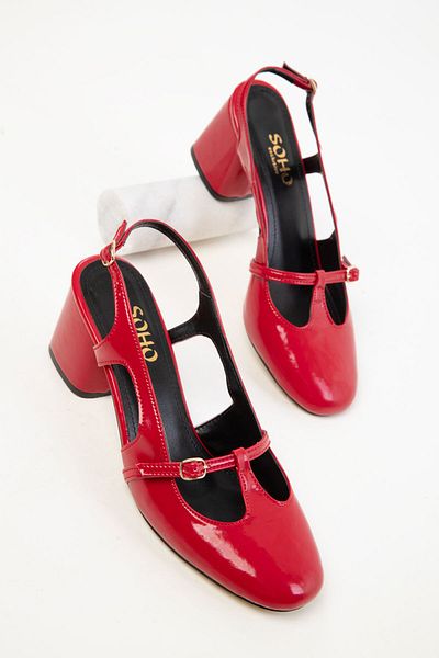 SOHO Klassische Damenschuhe mit Absatz aus rotem Lackleder 20467