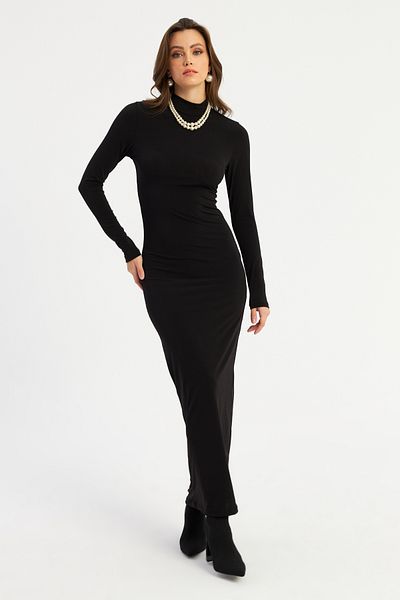 Cool & Sexy Rochie de damă maxi neagră LİK100