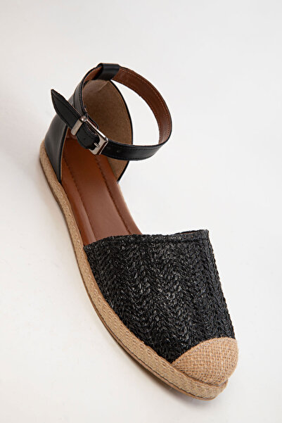 SOHO Black Straw Women's Sandals 20453