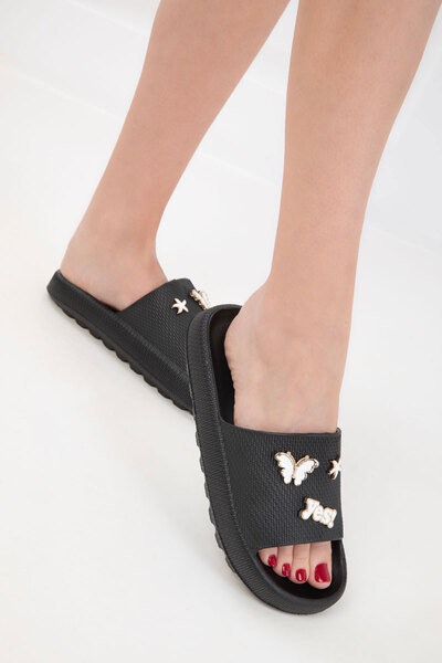 SOHO Schwarze Damenhausschuhe 20446