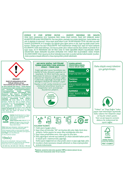Air Wick Elektrikli Oda Kokusu Kit Vanilya Büyüsü (Cihaz +Yedek Şişe) - Esansiyel Yağlar Içerir*