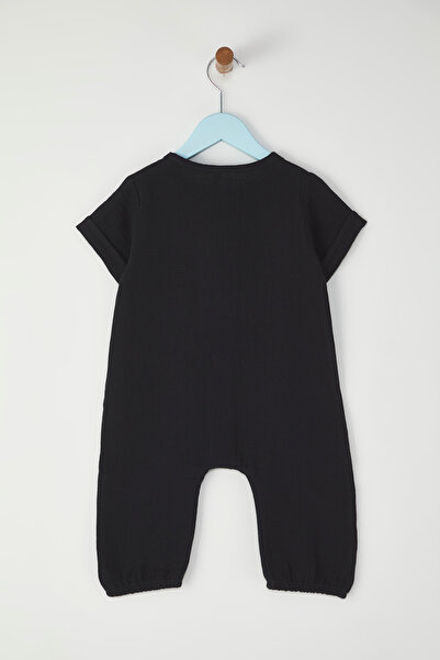 TRENDYOLKIDS Μαύρο Baby Boy 100% Cotton Basic κοντομάνικο μάξι