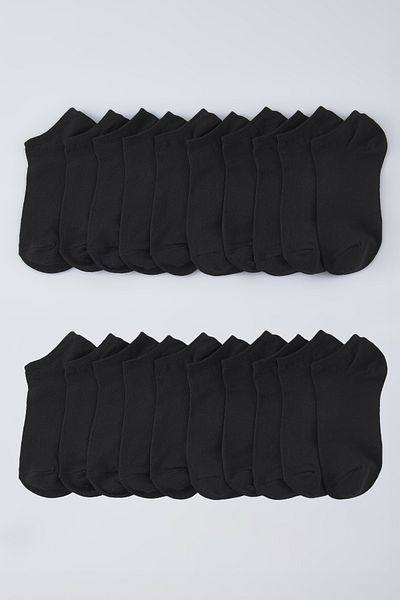 Trendyol Collection Черни унисекс чорапи Half Master Black от 20 опаковки от памук с мляно месо
