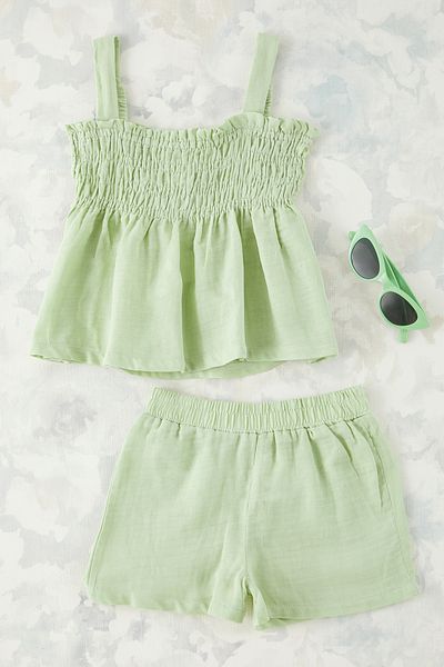 TRENDYOLKIDS Mint Color Plain Knitted Set - Bottom-Top Set Tkdss25Au00063