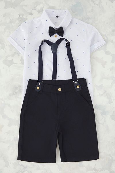 TRENDYOLKIDS Navy Plain Woven Lower-Top Suit Tkdss25Au00050