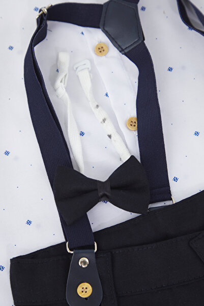 TRENDYOLKIDS Navy Plain Woven Lower-Top Suit Tkdss25Au00050