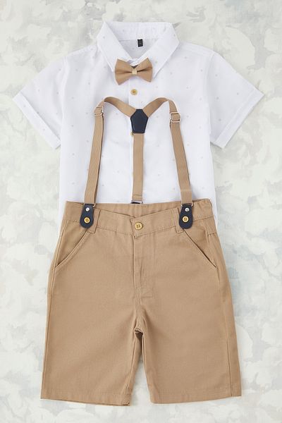 TRENDYOLKIDS Камилски обикновен тъкан костюм с долнище и горнище Tkdss25Au00050