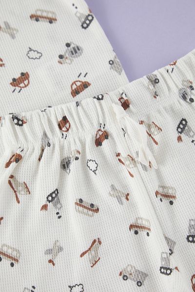TRENDYOLKIDS Baby Boy Ecru Cotton Car Printed Knitted Tkdss25Au00132