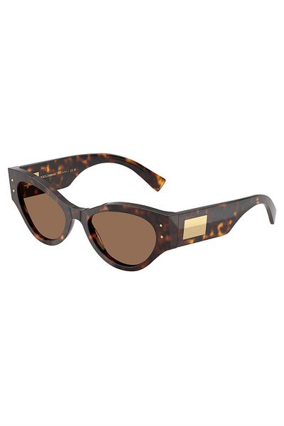 Dolce&Gabbana نظارة شمسية دولتشي آند غابانا بتصميم فراشة للنساء - Dg 4480 - مقاس العدسة: 53 مم - هافانا