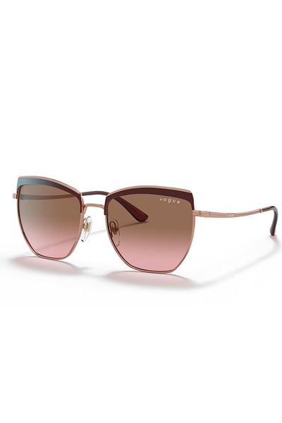 Vogue Woman Irregular Sunglasses- Vo 4234s - Lense Size:54mm - Top Bordeaux/rose Gold