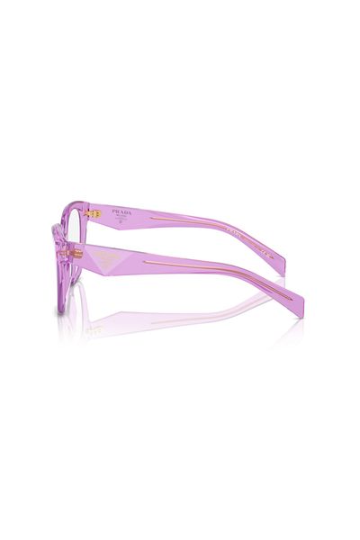 Prada Woman Irregular Eyeglasses- Pr 20zv - Lense Size:52mm - Transparent Amethyst