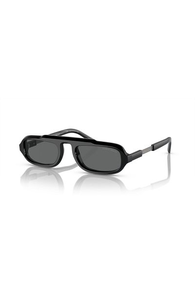 Giorgio Armani نظارة شمسية مستطيلة للرجال - Ar 8203 - مقاس العدسة: 51 مم - أسود