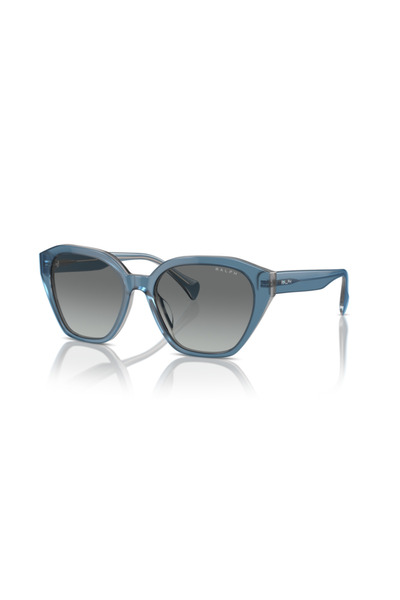 Ralph Woman Cat Eye Sunglasses- Ra 5315u - Lense Size:54mm - Shiny Blue On Milky Grey