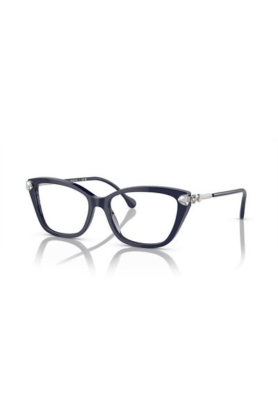 Swarovski Woman Cat Eye Eyeglasses- Sk 2011 - Lense Size:53mm - Blue