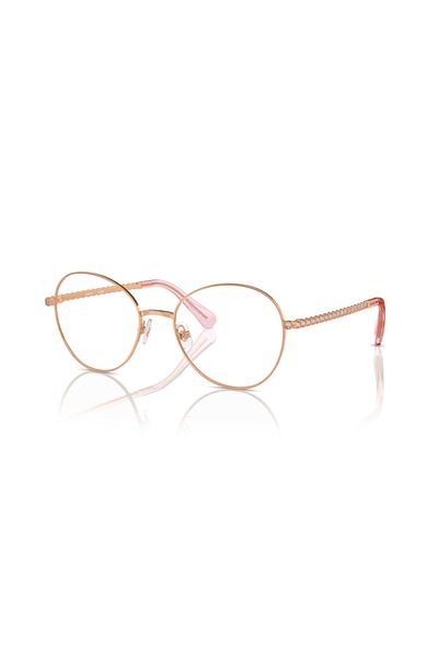 Swarovski Woman Round Eyeglasses- Sk 1013 - Lense Size:52mm - Rose Gold