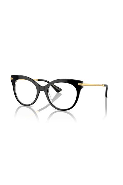 Dolce&Gabbana Dolce & Gabbana Woman Butterfly Eyeglasses- Dg 3392 - Lense Size:52mm - Black On Leo