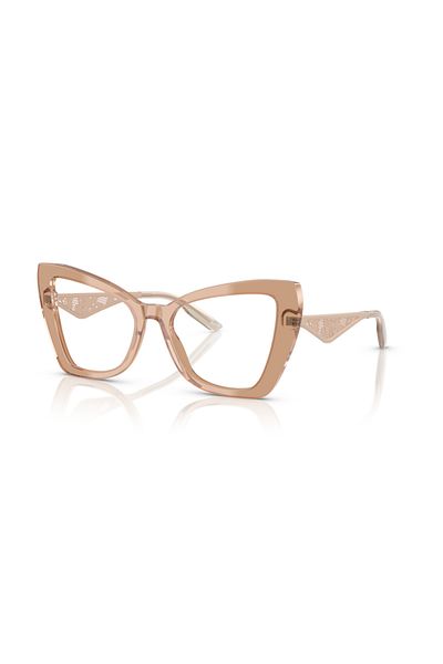 Dolce&Gabbana Dolce & Gabbana Woman Cat Eye Eyeglasses- Dg 3409 - Lense Size:53mm - Transparent Camel