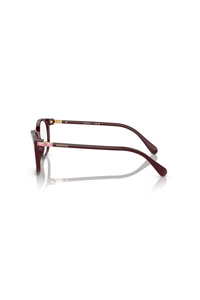 Swarovski Woman Square Eyeglasses- Sk 2002 - Lense Size:51mm - Solid Burgundy