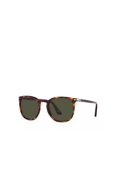 Persol Unisex Rectangle Sunglasses- Po 3316s - Lense Size:54mm - Havana